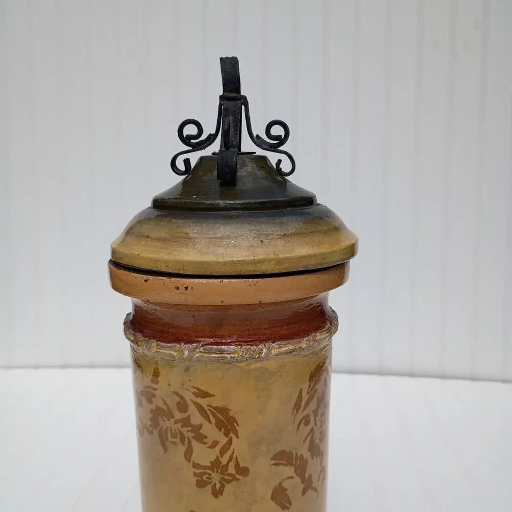 French Country Terracotta Lidded Vase 16
